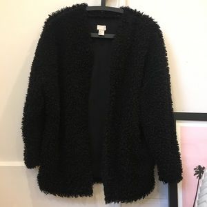H&M teddy bear/fuzzy/curly jacket